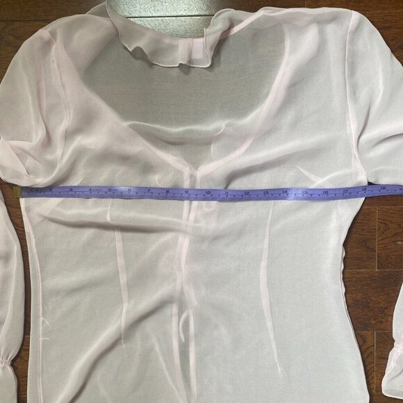 Aritzia Sunday Best Sheer Tie-Front Blouse Women’s Small Light Pink - Picture 2 of 8